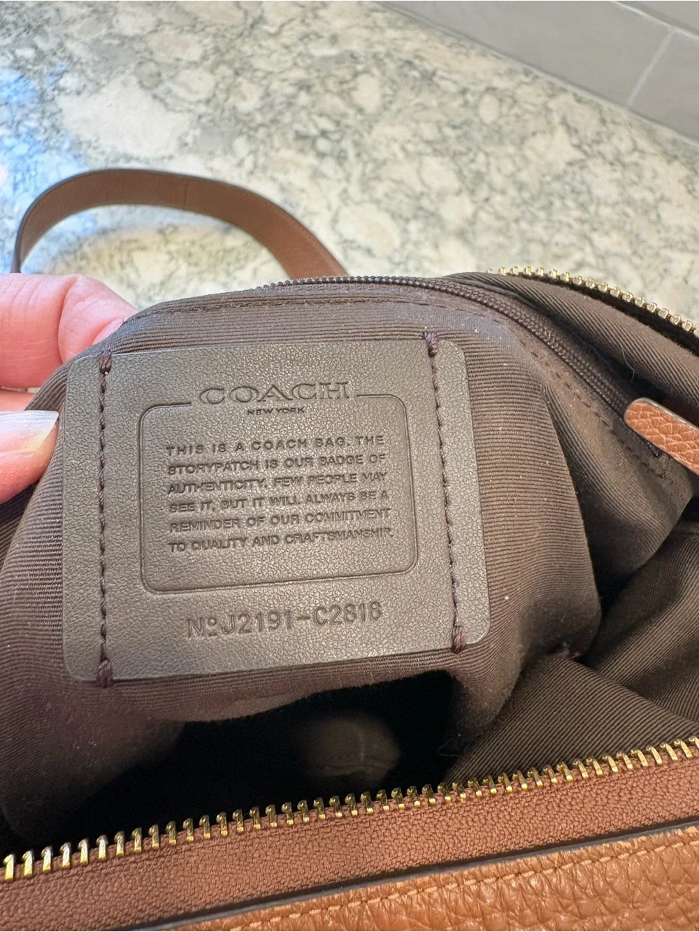 Coach Brown Pebbled Leather Messenger Bag